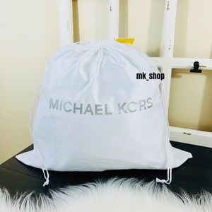 Michael Kors Dust Bag Travel Cover White Satin Drawstring Storage Bag